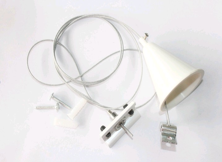 2 WIRE Suspension kit with wire White 1.5M steel wire